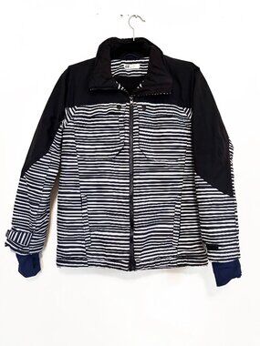 Big Kids Winter Jacket Ski Snowboard Unisex Black and White Stripe by H&M